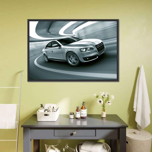 Car In A Tunnel Panoramic Canvas Wall Art-1 Piece-36" x 12"-Tiaracle