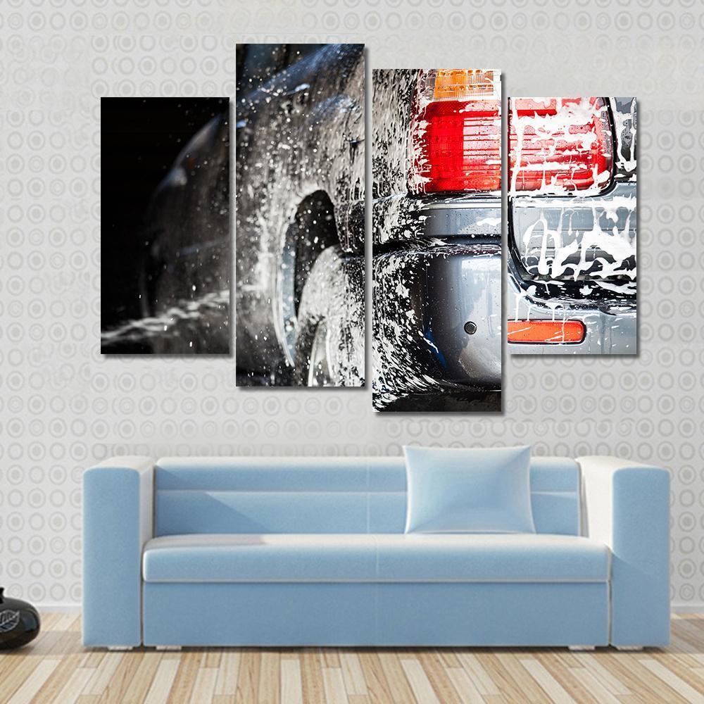 Car In Carwash Canvas Wall Art-3 Horizontal-Gallery Wrap-37" x 24"-Tiaracle