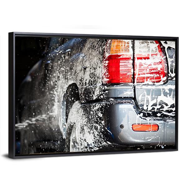Car In Carwash Canvas Wall Art-3 Horizontal-Gallery Wrap-25" x 16"-Tiaracle