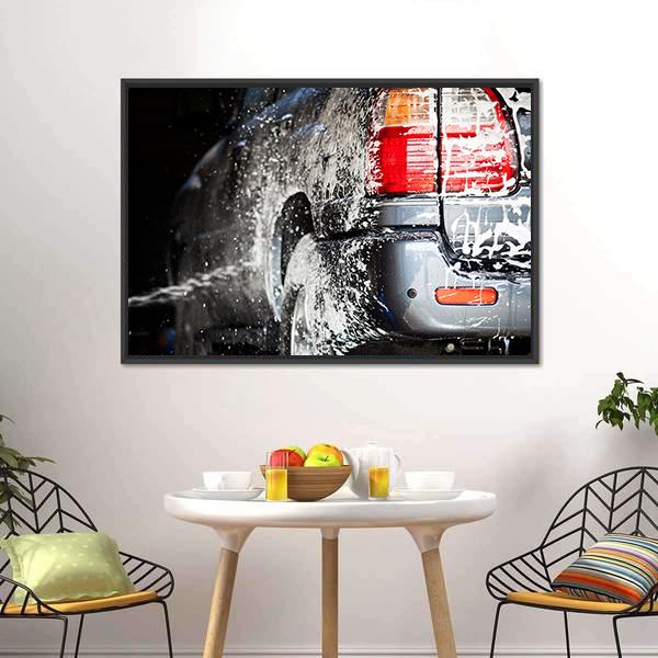 Car In Carwash Canvas Wall Art-3 Horizontal-Gallery Wrap-25" x 16"-Tiaracle