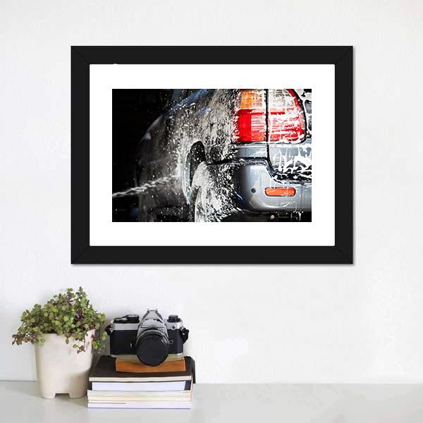 Car In Carwash Canvas Wall Art-1 Piece-Framed Print-20" x 16"-Tiaracle