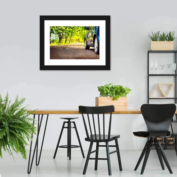 Car On Asphalt Road Canvas Wall Art-3 Horizontal-Gallery Wrap-25" x 16"-Tiaracle
