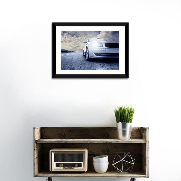Car On Road Canvas Wall Art-1 Piece-Framed Print-20" x 16"-Tiaracle