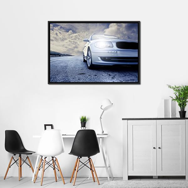 Car On Road Canvas Wall Art-3 Horizontal-Gallery Wrap-25" x 16"-Tiaracle