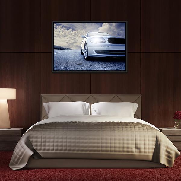 Car On Road Canvas Wall Art-3 Horizontal-Gallery Wrap-25" x 16"-Tiaracle