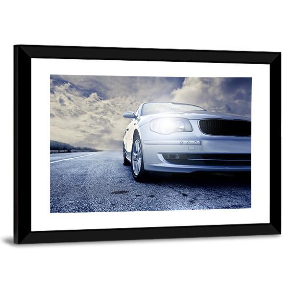 Car On Road Canvas Wall Art-3 Horizontal-Gallery Wrap-25" x 16"-Tiaracle