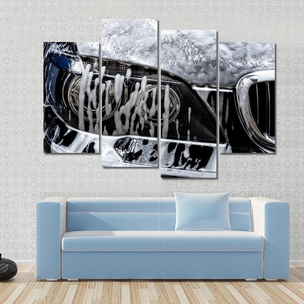Car Wash With Soap Canvas Wall Art-4 Pop-Gallery Wrap-50" x 32"-Tiaracle
