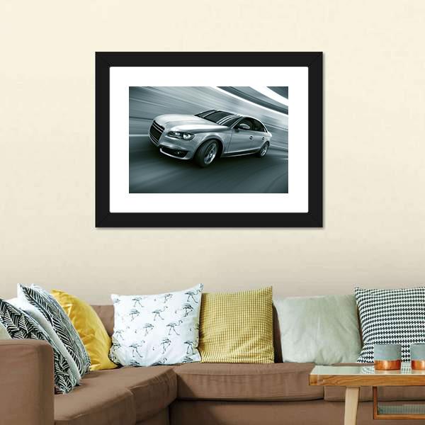 Car With Heavy Motion Panoramic Canvas Wall Art-1 Piece-36" x 12"-Tiaracle