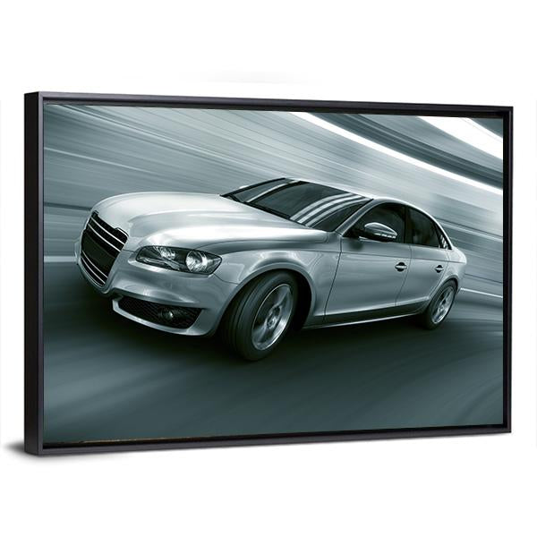 Car With Heavy Motion Panoramic Canvas Wall Art-1 Piece-36" x 12"-Tiaracle