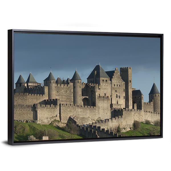 Carcassonne Fortress France Canvas Wall Art-3 Horizontal-Gallery Wrap-25" x 16"-Tiaracle