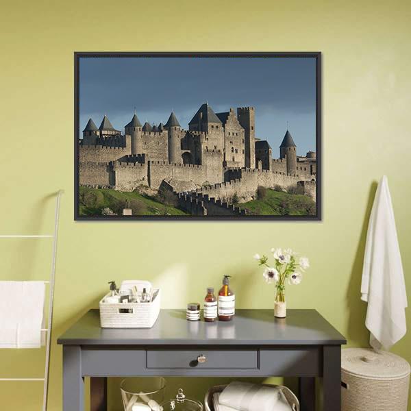 Carcassonne Fortress France Panoramic Canvas Wall Art-1 Piece-36" x 12"-Tiaracle