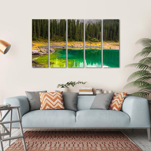Carezza Lake Canvas Wall Art-5 Horizontal-Gallery Wrap-22" x 12"-Tiaracle