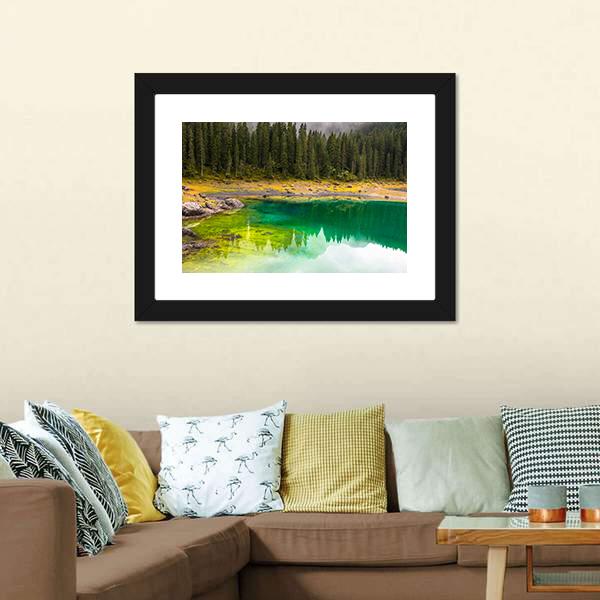 Carezza Lake Canvas Wall Art-5 Horizontal-Gallery Wrap-22" x 12"-Tiaracle