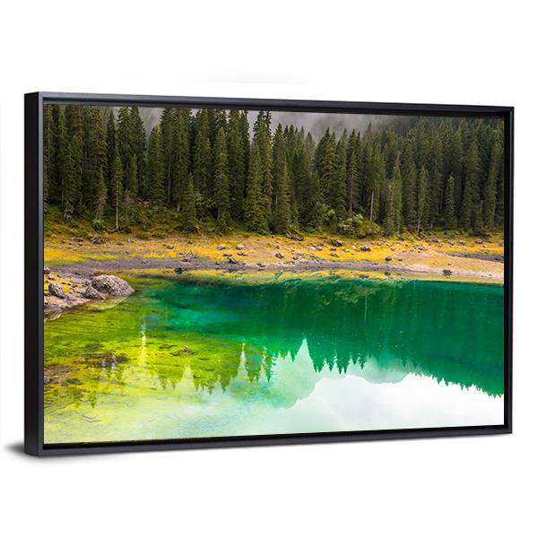 Carezza Lake Canvas Wall Art-3 Horizontal-Gallery Wrap-25" x 16"-Tiaracle