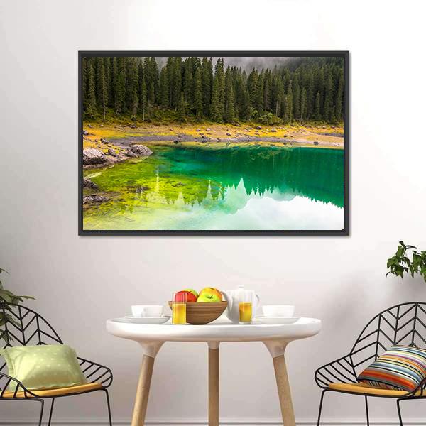 Carezza Lake Canvas Wall Art-3 Horizontal-Gallery Wrap-25" x 16"-Tiaracle