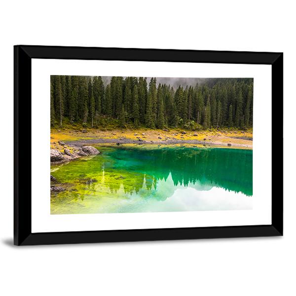 Carezza Lake Canvas Wall Art-3 Horizontal-Gallery Wrap-25" x 16"-Tiaracle