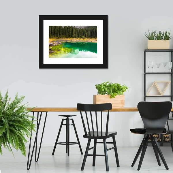 Carezza Lake Canvas Wall Art-3 Horizontal-Gallery Wrap-25" x 16"-Tiaracle