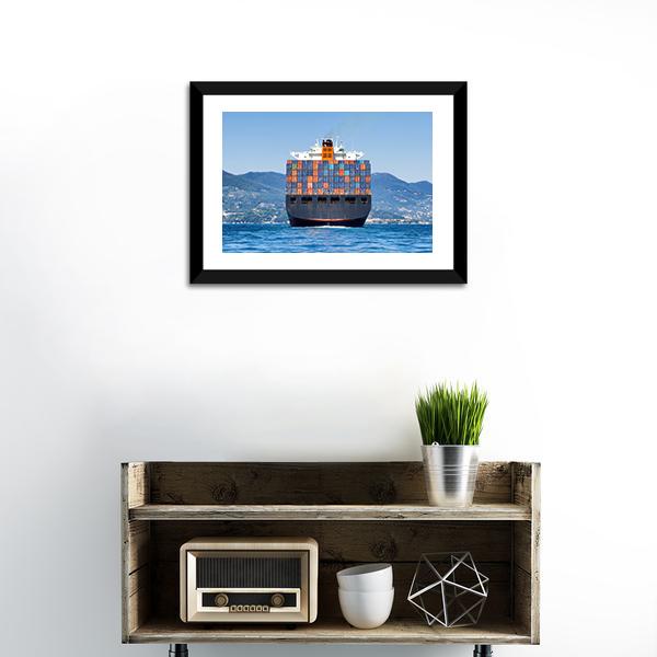 Cargo Container Ship Canvas Wall Art-1 Piece-Framed Print-20&quot; x 16&quot;-Tiaracle