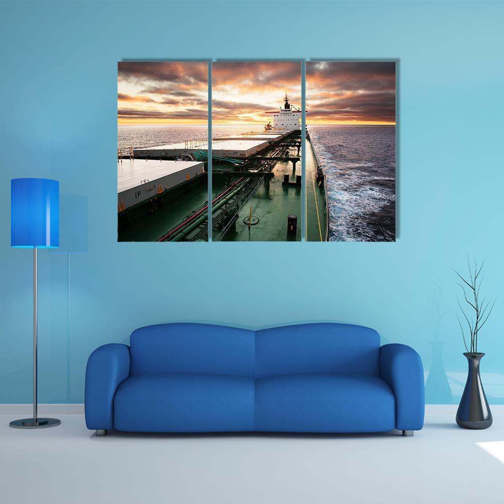 Cargo Ship Underway Viewed From Bow Canvas Wall Art-3 Horizontal-Gallery Wrap-37" x 24"-Tiaracle