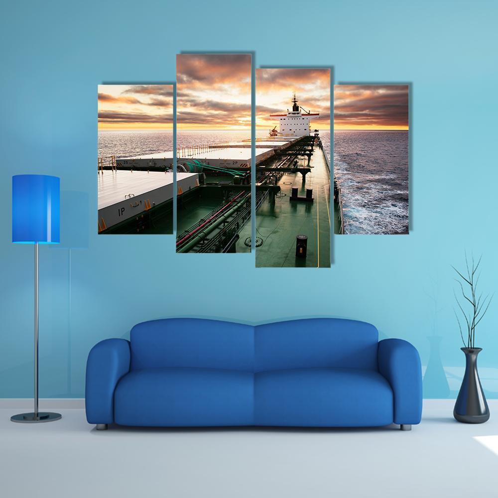 Cargo Ship Underway Viewed From Bow Canvas Wall Art-4 Pop-Gallery Wrap-50" x 32"-Tiaracle