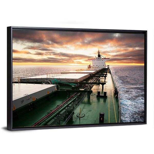 Cargo Ship Underway Viewed From Bow Canvas Wall Art-3 Horizontal-Gallery Wrap-25" x 16"-Tiaracle