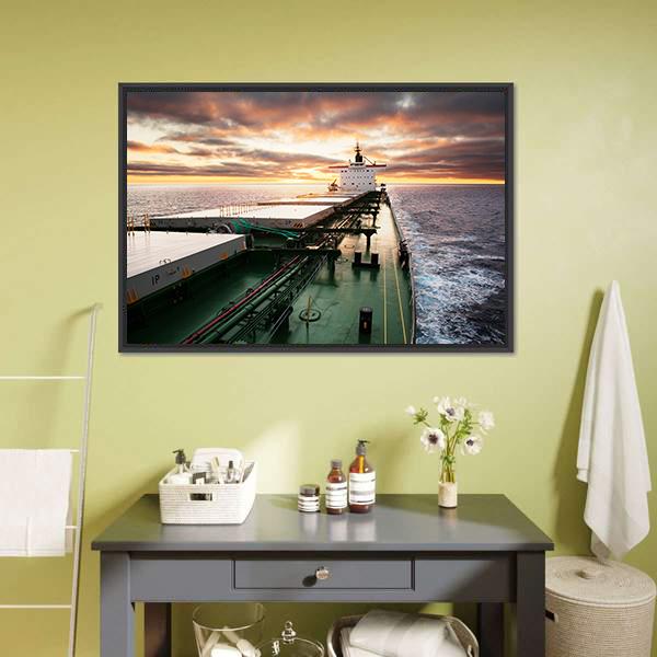 Cargo Ship Underway Viewed From Bow Canvas Wall Art-3 Horizontal-Gallery Wrap-25" x 16"-Tiaracle