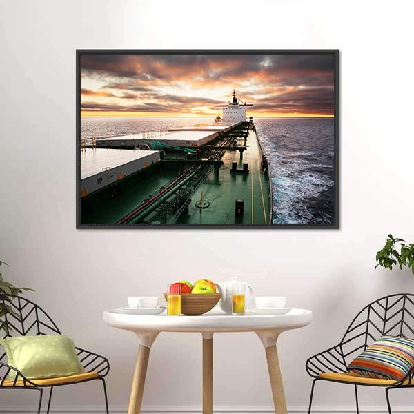 Cargo Ship Underway Viewed From Bow Canvas Wall Art-3 Horizontal-Gallery Wrap-25" x 16"-Tiaracle