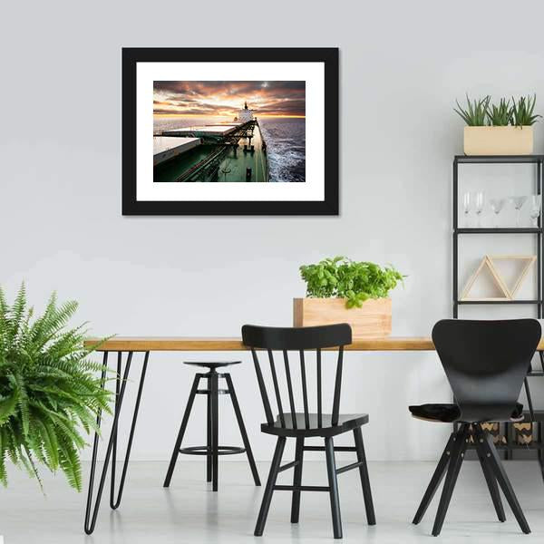 Cargo Ship Underway Viewed From Bow Canvas Wall Art-3 Horizontal-Gallery Wrap-25" x 16"-Tiaracle