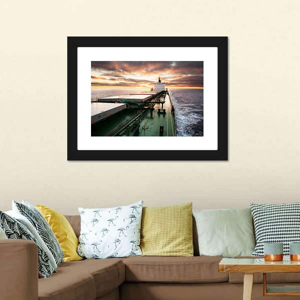 Cargo Ship Underway Viewed From Bow Canvas Wall Art-3 Horizontal-Gallery Wrap-25" x 16"-Tiaracle