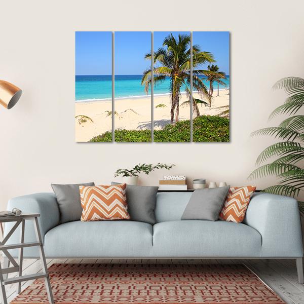 Caribbean Beach Canvas Wall Art-4 Horizontal-Gallery Wrap-34" x 24"-Tiaracle