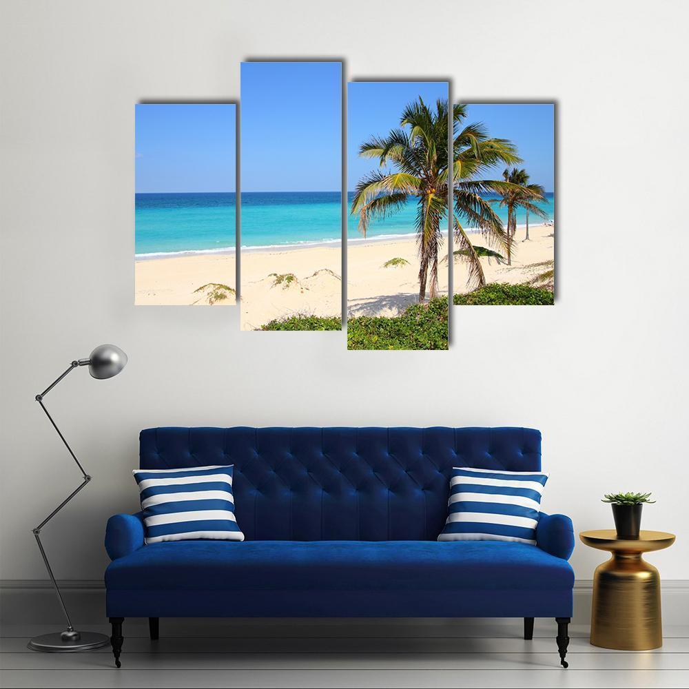 Caribbean Beach Canvas Wall Art-4 Pop-Gallery Wrap-50&quot; x 32&quot;-Tiaracle