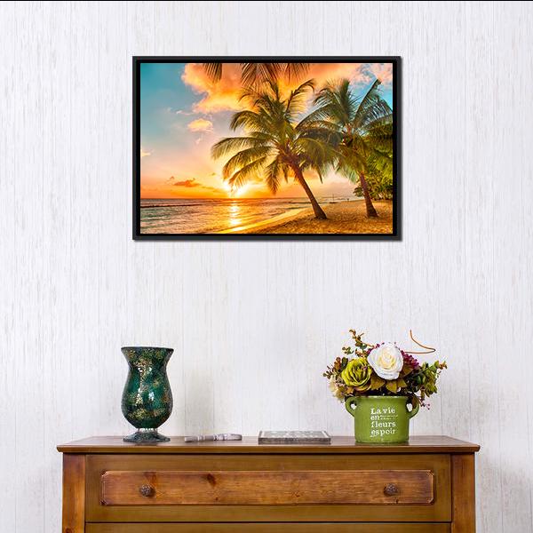 Caribbean Island Of Barbados Canvas Wall Art-1 Piece-Floating Frame-24" x 16"-Tiaracle