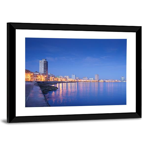 Caribbean Sea In Havana Canvas Wall Art-3 Horizontal-Gallery Wrap-25" x 16"-Tiaracle