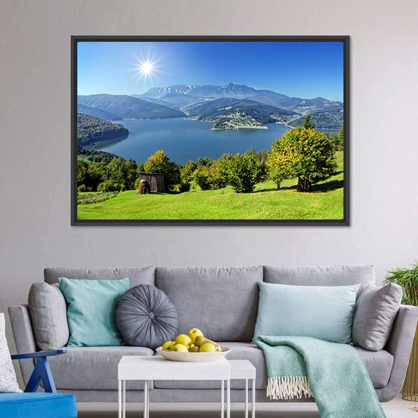 Carpathian Lake Romania Canvas Wall Art-1 Piece-Floating Frame-36" x 24"-Tiaracle