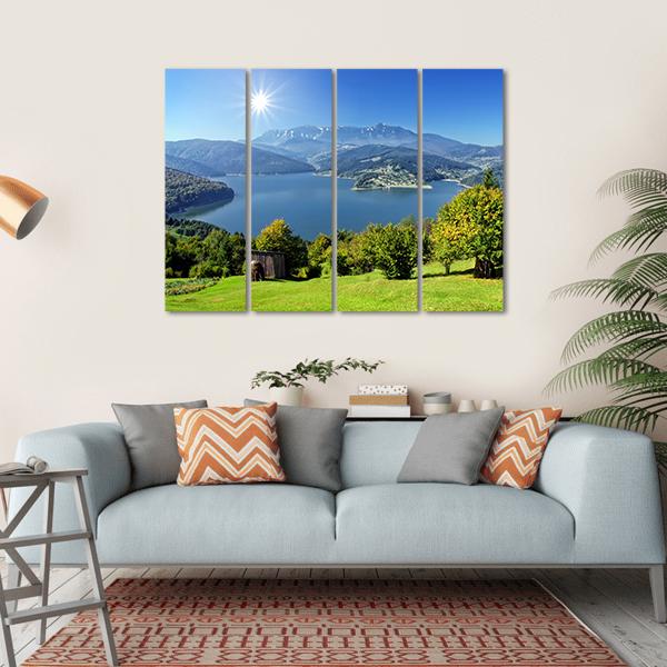 Carpathian Lake Romania Canvas Wall Art-4 Horizontal-Gallery Wrap-34" x 24"-Tiaracle