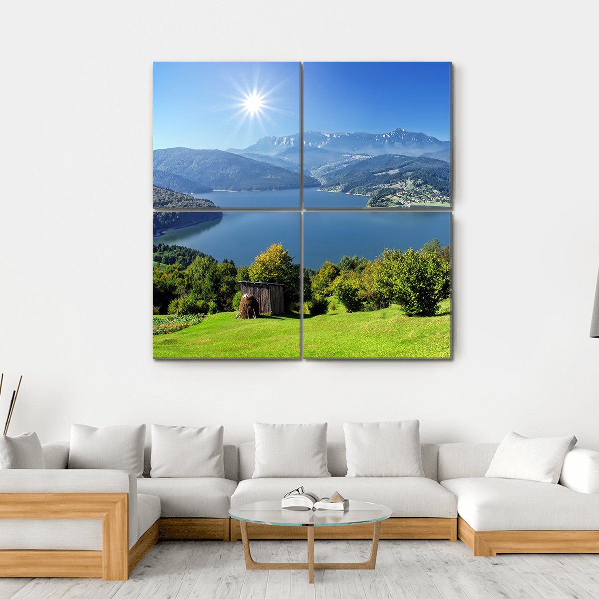 Carpathian Lake Romania Canvas Wall Art-4 Square-Gallery Wrap-17" x 17"-Tiaracle