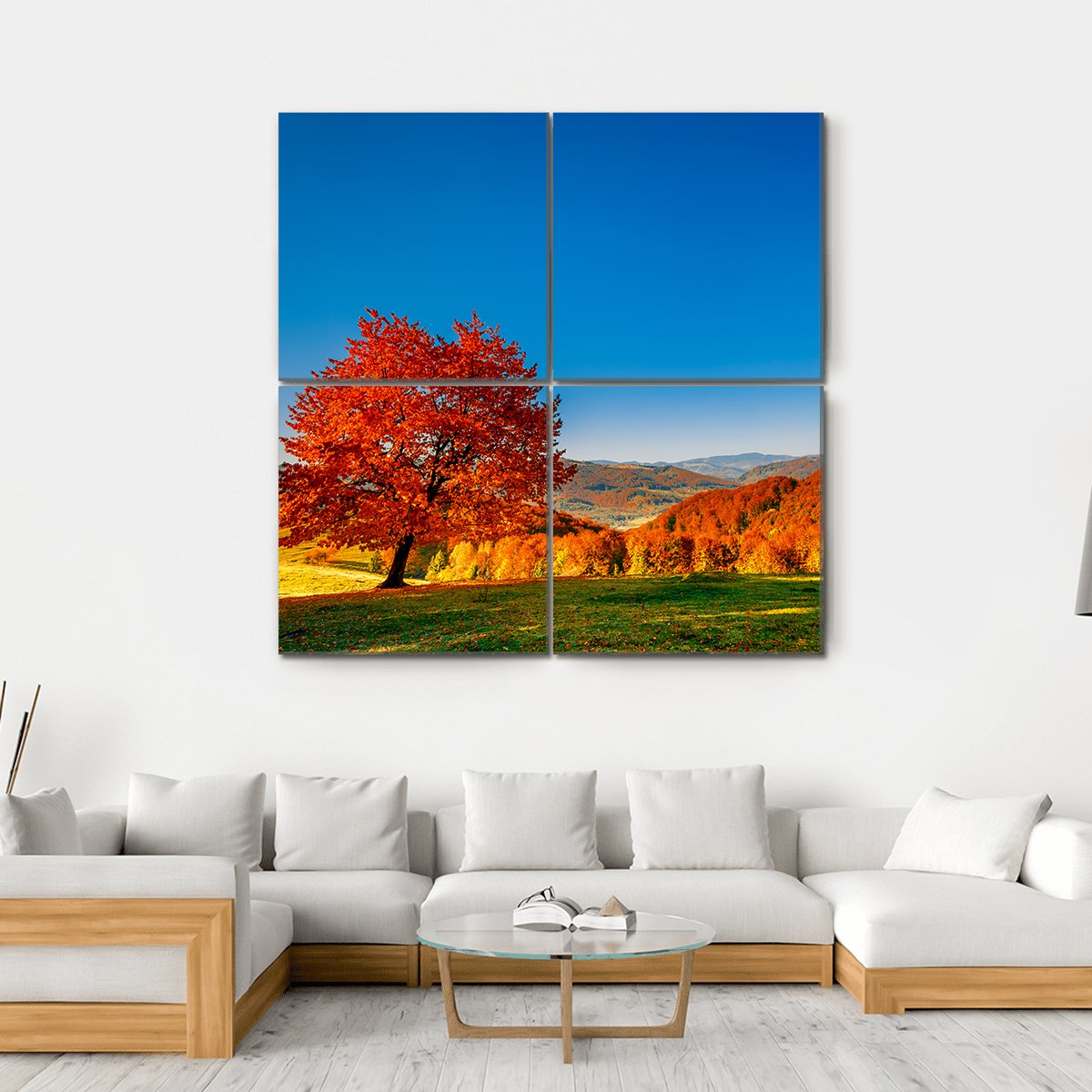 Carpathian Mountains In Autumn Canvas Wall Art-4 Horizontal-Gallery Wrap-34" x 24"-Tiaracle