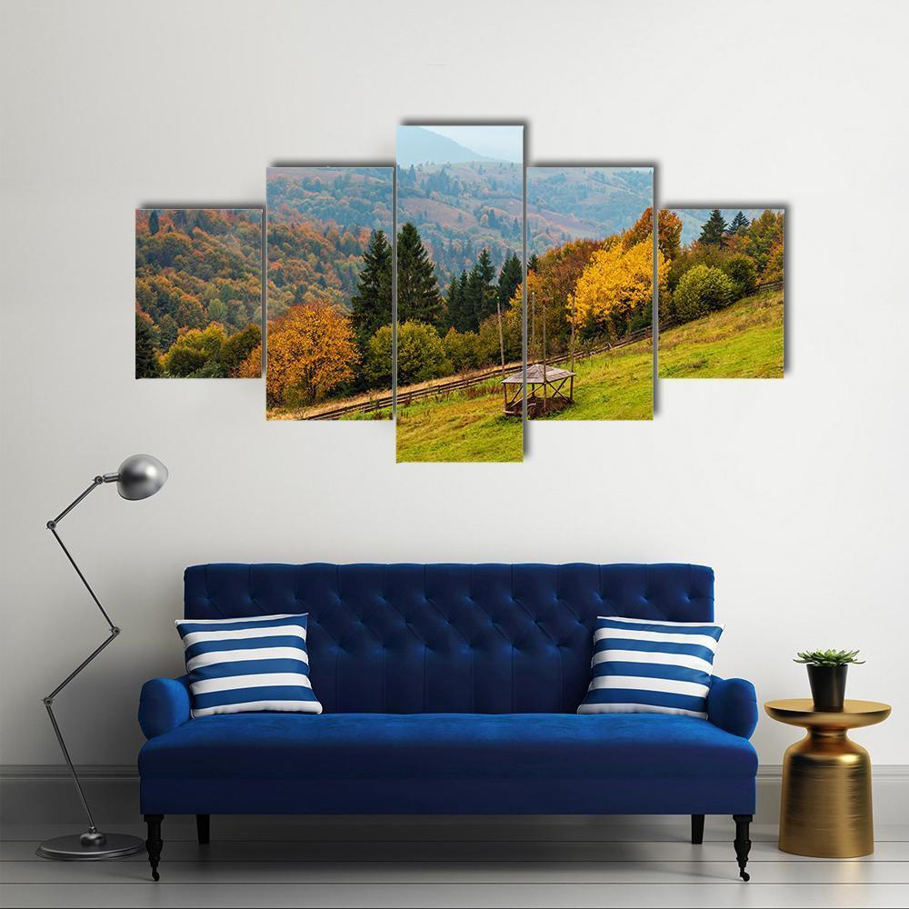 Carpathian Mountains Landscape Ukraine Canvas Wall Art-5 Star-Gallery Wrap-62" x 32"-Tiaracle