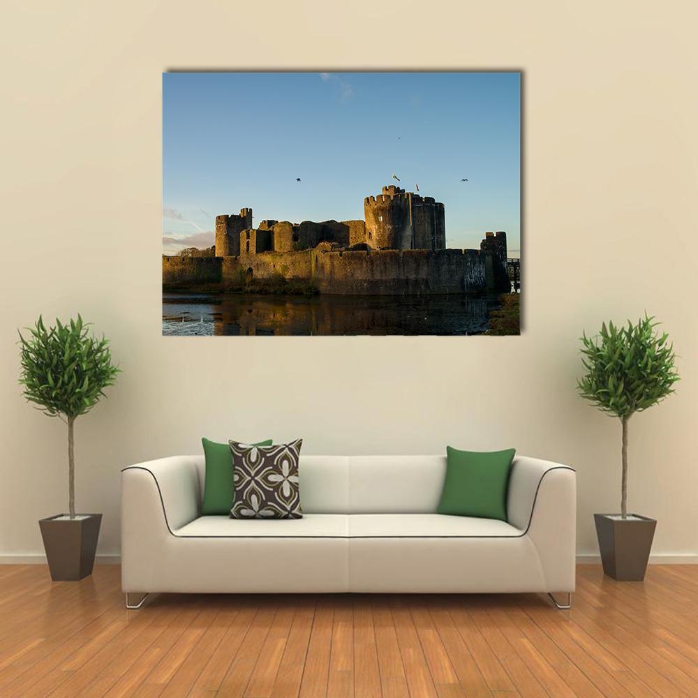 Carphilly Castle Canvas Wall Art-1 Piece-Gallery Wrap-48" x 32"-Tiaracle