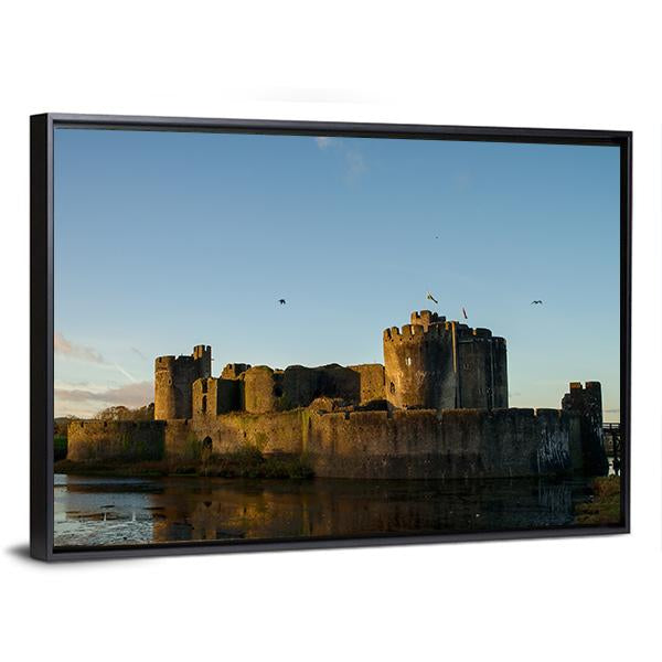 Carphilly Castle Canvas Wall Art-3 Horizontal-Gallery Wrap-25" x 16"-Tiaracle