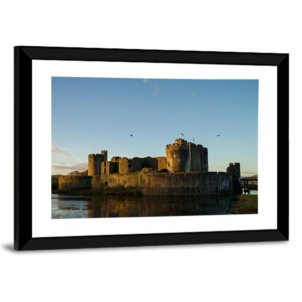 Carphilly Castle Canvas Wall Art-3 Horizontal-Gallery Wrap-25" x 16"-Tiaracle