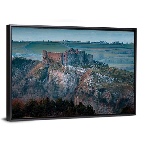 Carreg Cennen Castle Canvas Wall Art-3 Horizontal-Gallery Wrap-25" x 16"-Tiaracle