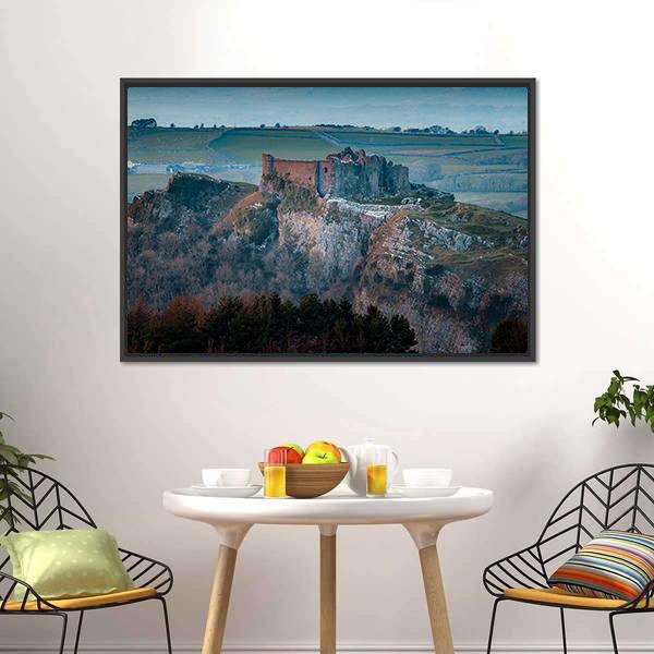 Carreg Cennen Castle Canvas Wall Art-3 Horizontal-Gallery Wrap-25" x 16"-Tiaracle