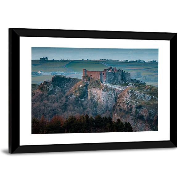 Carreg Cennen Castle Canvas Wall Art-3 Horizontal-Gallery Wrap-25" x 16"-Tiaracle