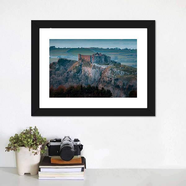 Carreg Cennen Castle Canvas Wall Art-1 Piece-Framed Print-20" x 16"-Tiaracle