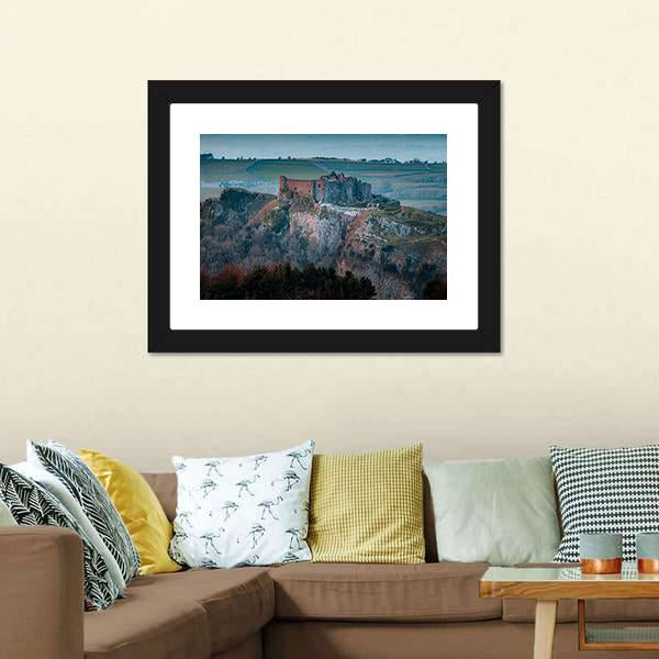 Carreg Cennen Castle Canvas Wall Art-3 Horizontal-Gallery Wrap-25" x 16"-Tiaracle