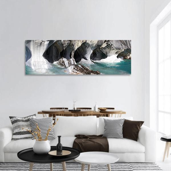 Carrera Lake Panoramic Canvas Wall Art-3 Piece-25" x 08"-Tiaracle