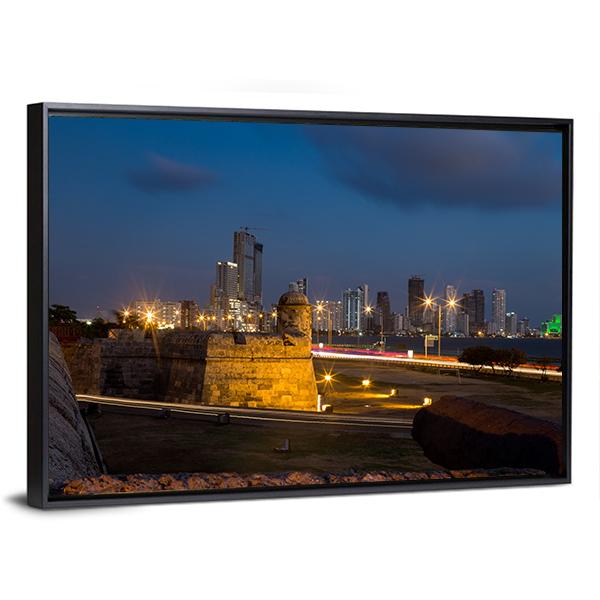 Cartagena's Colonial Wall Canvas Wall Art-3 Horizontal-Gallery Wrap-25" x 16"-Tiaracle