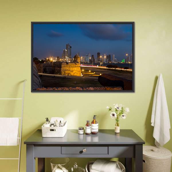 Cartagena's Colonial Wall Canvas Wall Art-3 Horizontal-Gallery Wrap-25" x 16"-Tiaracle