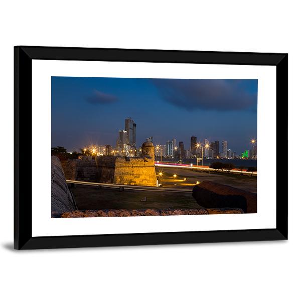 Cartagena's Colonial Wall Canvas Wall Art-3 Horizontal-Gallery Wrap-25" x 16"-Tiaracle